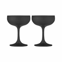 Tempa - Aurora Matte Black Coupe Glass Set 2pce