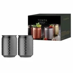 Tempa - Spencer Hammered Black Tumbler Set 2pce
