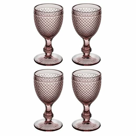 Vista Alegre - Bicos Water Goblets 4pce Set Pink 1 Vista Alegre - Bicos Water Goblets 4pce Set Pink