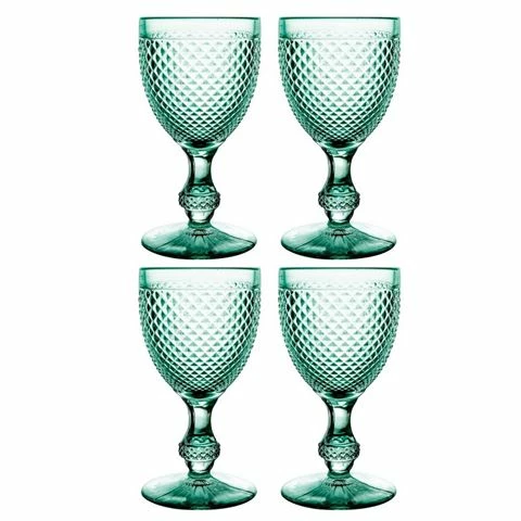 Vista Alegre - Bicos Water Goblets 4pce Set Mint Green 1 Vista Alegre - Bicos Water Goblets 4pce Set Mint Green