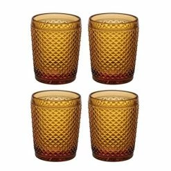 Vista Alegre - Bicos Old Fashioned Tumblers 4pce Set Amber