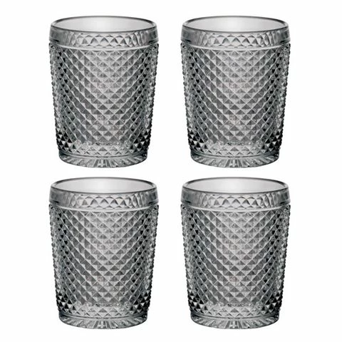 Vista Alegre - Bicos Old Fashioned Tumblers 4pce Set Grey 1 Vista Alegre - Bicos Old Fashioned Tumblers 4pce Set Grey