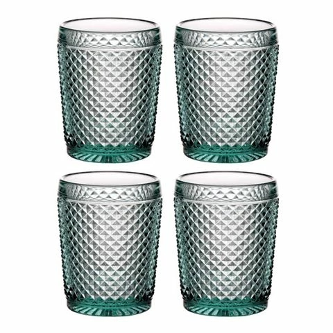 Vista Alegre - Bicos Old Fashioned Tumblers 4pce Set Mint Green 1 Vista Alegre - Bicos Old Fashioned Tumblers 4pce Set Mint Green