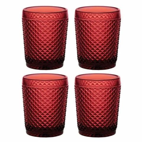 Vista Alegre - Bicos Old Fashioned Tumblers 4pce Set Red 1 Vista Alegre - Bicos Old Fashioned Tumblers 4pce Set Red