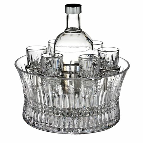 Waterford - Lismore Diamond Vodka Shot Set W/Chill Bowl 7pc 1 Waterford - Lismore Diamond Vodka Shot Set W/Chill Bowl 7pc
