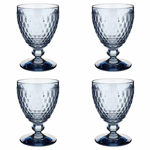 Villeroy & Boch V&B - Boston Blue Wine Goblet Set 4pce 1 Villeroy & Boch V&B - Boston Blue Wine Goblet Set 4pce