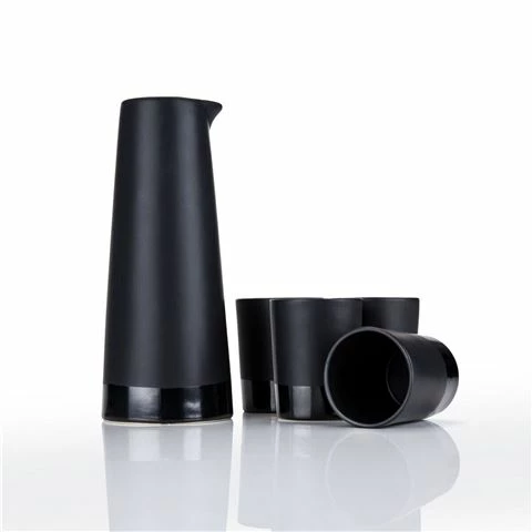 Viski - Stoneware Saké Set Black/Obsidian 5pce 1 Viski - Stoneware Saké Set Black/Obsidian 5pce