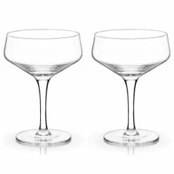 Viski - Angled Crystal Coupe Glass Set 2pce