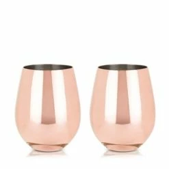 Viski - Copper Stemless Wine Glass Set 2pce 532ml