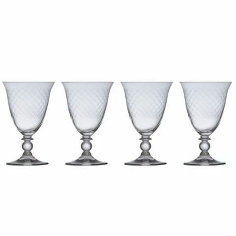Francalia - Piana Wine Glass Set Fishnet 250ml 4pce 1 Francalia - Piana Wine Glass Set Fishnet 250ml 4pce