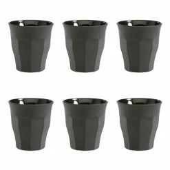 Duralex - Picardie Soft Touch Black Tumbler Set 90ml/6pce