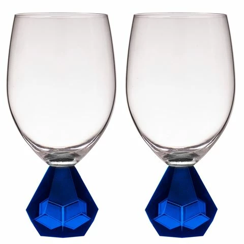 Tempa - Zhara Crystal Wine Glass Set Sapphire 2pce 1 Tempa - Zhara Crystal Wine Glass Set Sapphire 2pce