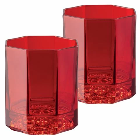 Rosenthal - Versace Medusa Lumiere Whisky Glass Red Set 2pc 1 Rosenthal - Versace Medusa Lumiere Whisky Glass Red Set 2pc
