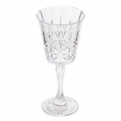 Flair Decor - Acrylic Crystal Cut Wine Glass Clear