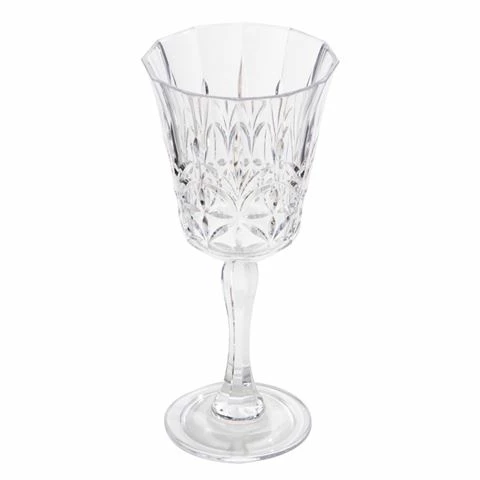 Flair Decor - Acrylic Crystal Cut Wine Glass Clear 1 Flair Decor - Acrylic Crystal Cut Wine Glass Clear