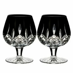 Waterford - Lismore Black Brandy Glass Pair