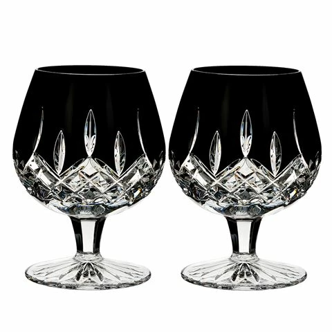 Waterford - Lismore Black Brandy Glass Pair 1 Waterford - Lismore Black Brandy Glass Pair