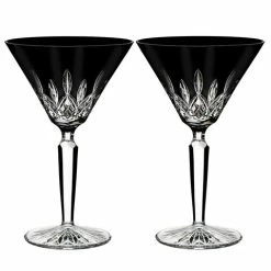 Waterford - Lismore Black Martini Glass Pair