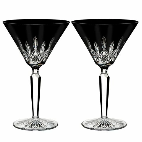 Waterford - Lismore Black Martini Glass Pair 1 Waterford - Lismore Black Martini Glass Pair