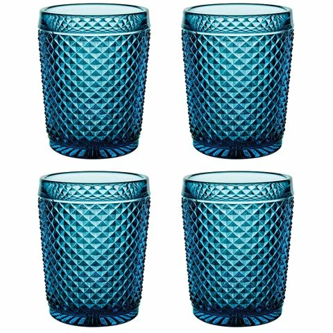 Vista Alegre - Bicos Old Fashioned Tumblers Azul Blue Set 4pce 1 Vista Alegre - Bicos Old Fashioned Tumblers Azul Blue Set 4pce