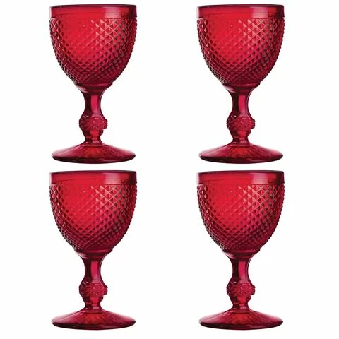 Vista Alegre - Bicos Water Goblets 4pce Set Red 1 Vista Alegre - Bicos Water Goblets 4pce Set Red