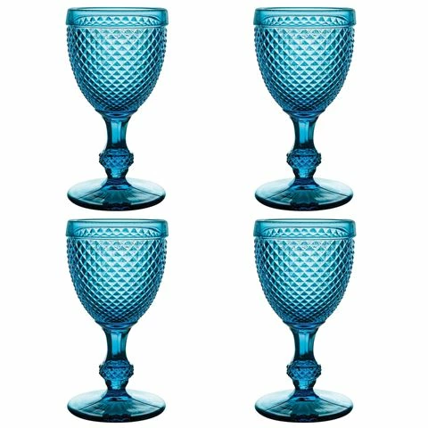 Vista Alegre - Bicos Water Goblets 4pce Set Azul Blue 1 Vista Alegre - Bicos Water Goblets 4pce Set Azul Blue