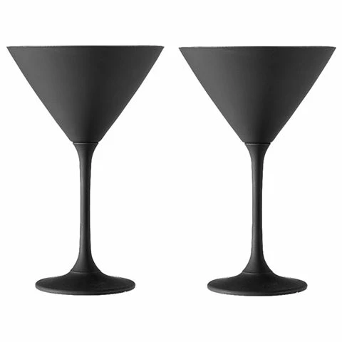 Tempa - Aurora Martini Glass Matte Black Set 2pce 1 Tempa - Aurora Martini Glass Matte Black Set 2pce