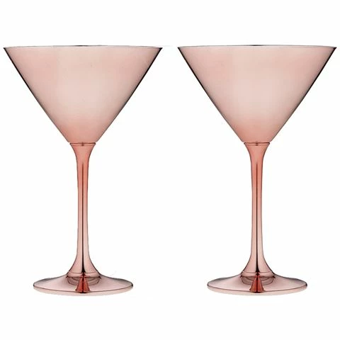 Tempa - Aurora Martini Glass Rose Set 2pce 1 Tempa - Aurora Martini Glass Rose Set 2pce