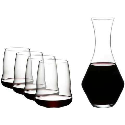 Riedel - Stemless Wings Cabernet Sauvignon & Decanter 5pce 1 Riedel - Stemless Wings Cabernet Sauvignon & Decanter 5pce