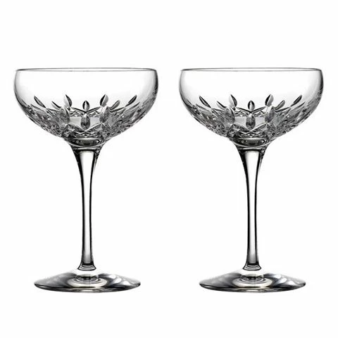 Waterford - Lismore Essence Champagne Crystal Saucers 2pce 1 Waterford - Lismore Essence Champagne Crystal Saucers 2pce